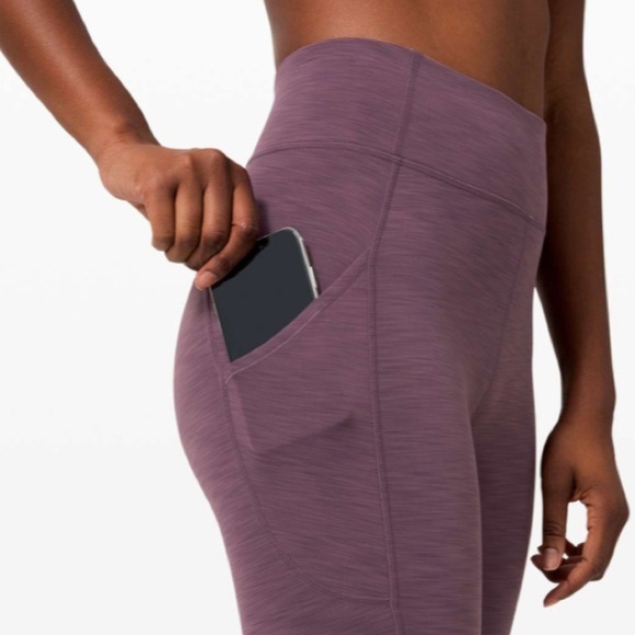 Lululemon Invigorate High-Rise Crop 23" in Heathered Black Currant Purple Size 4 - Picture 11 of 14